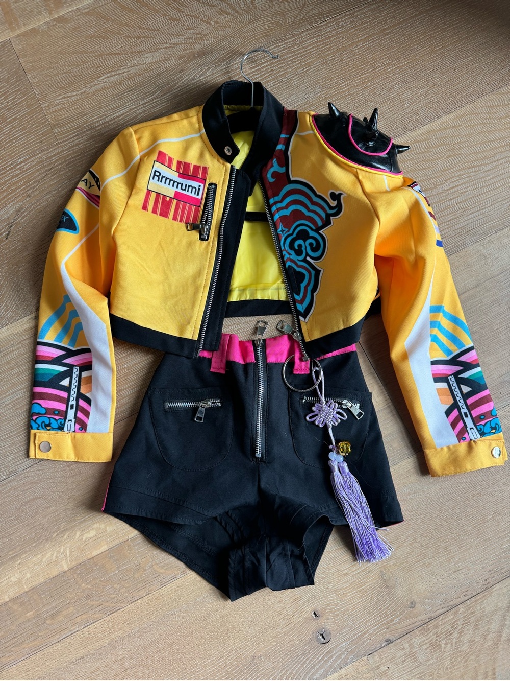 Rumi Yellow & Black Demon Hunters Costume-  Jacket and Shorts Set- Size 8-10